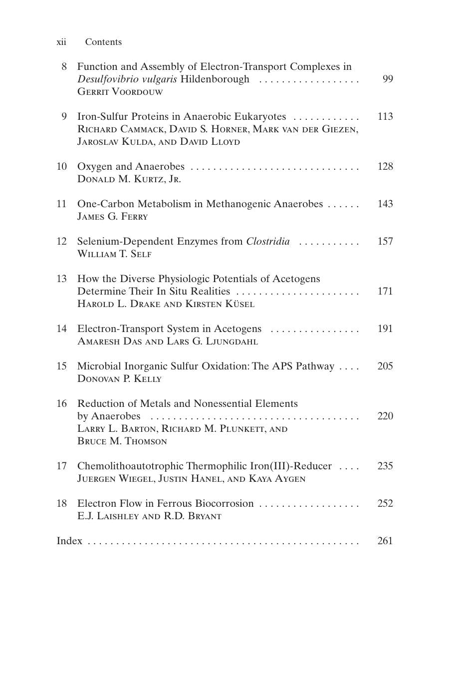 Ljungdahl Biochemistry and Physiology of Anaerobics Bacteria