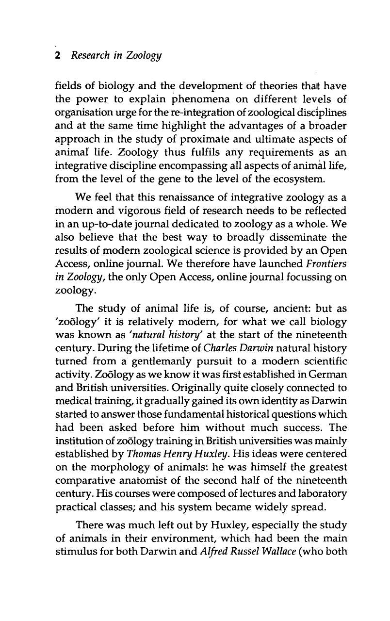 Research In Zoology Fundamentals Areas And Methodology