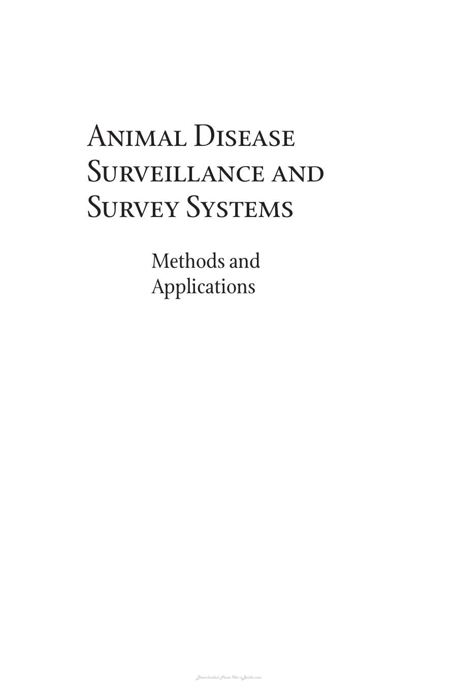 Animal Disease Surveillance And Survey Systems Methods And Applications