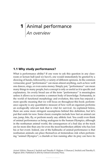 Animal Athletes an Ecological and Evolutionary Approach