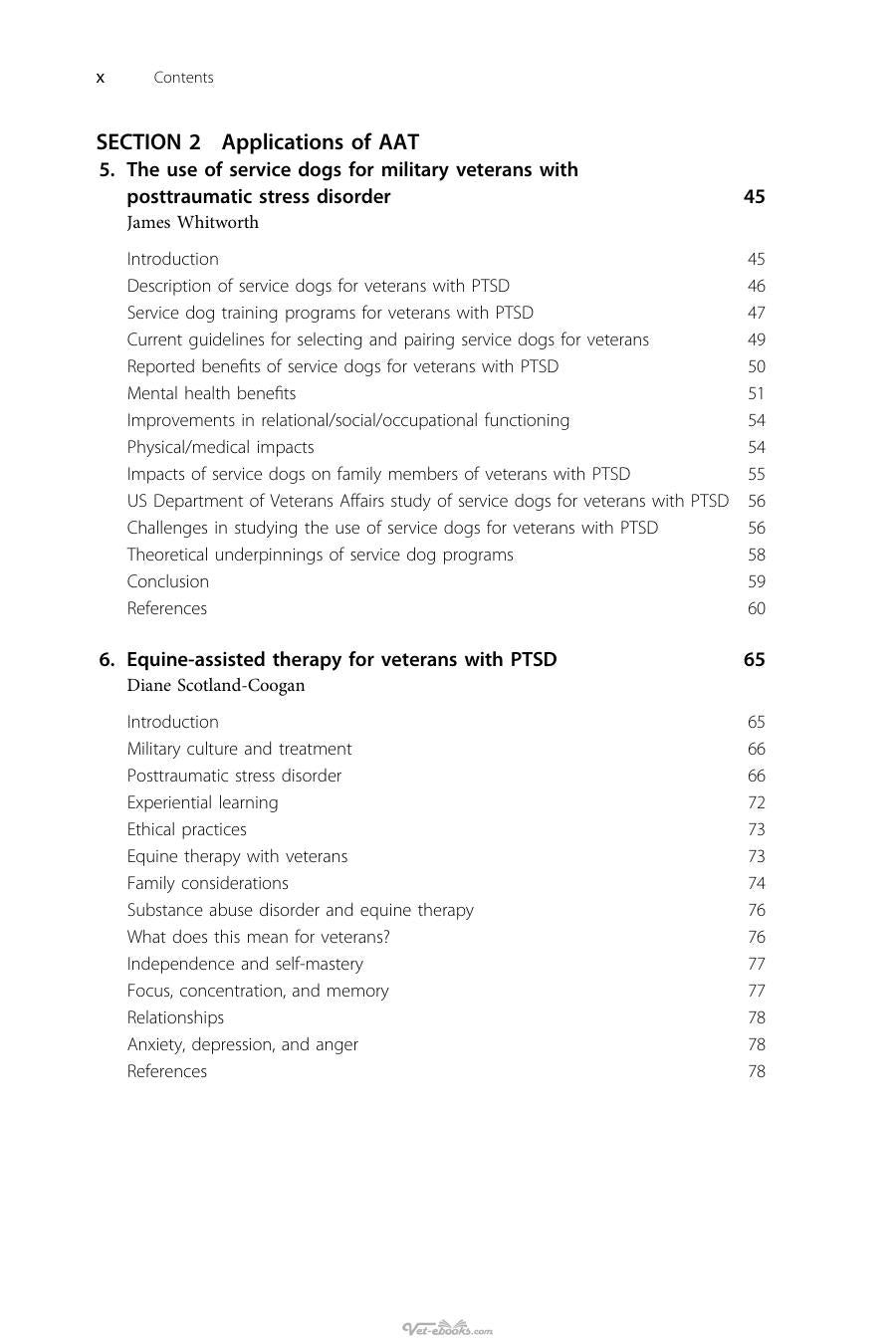 Animal Assisted Therapy Use Application by Condition