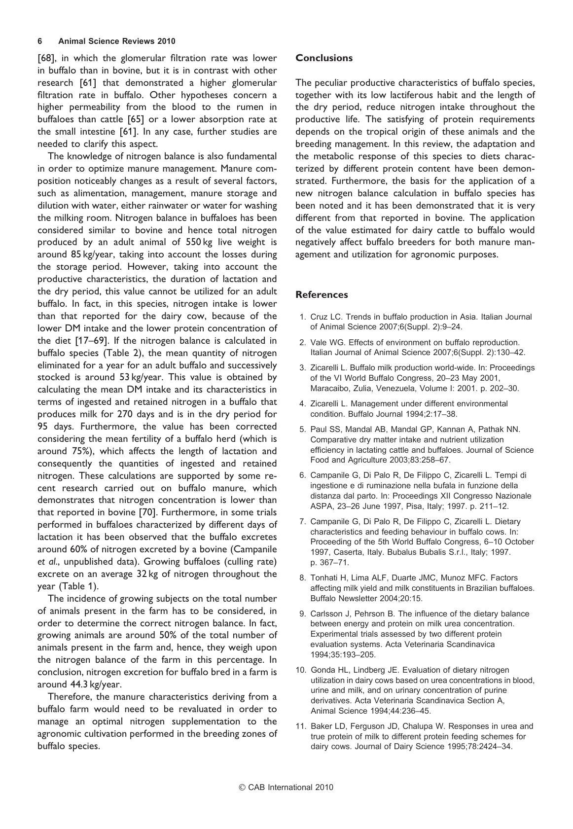 Animal Science Reviews 2010