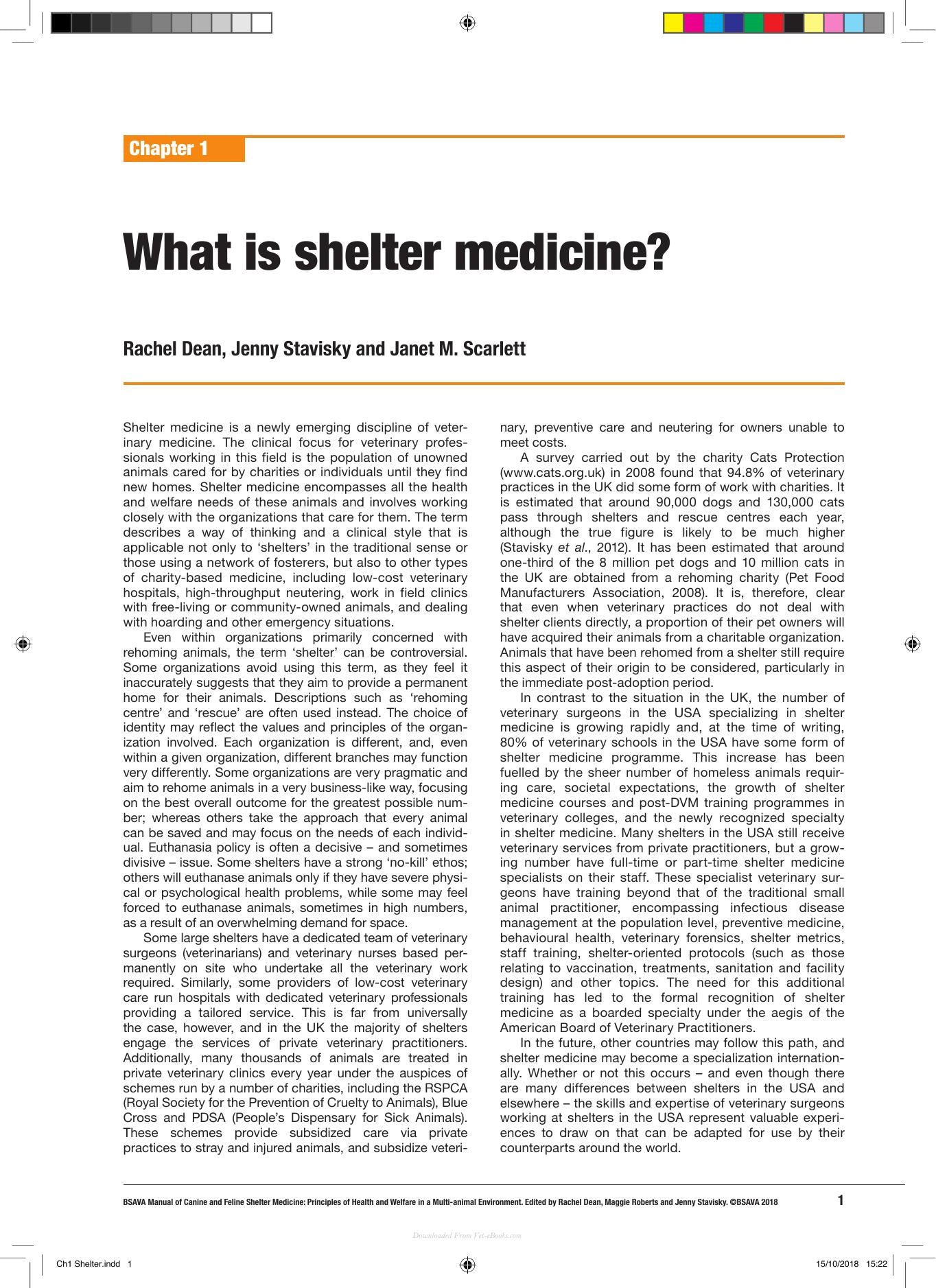 Bsava Manual of Canine and Feline Shelter Medicine Principles of Health and Welfare in a Multi Animal Environment