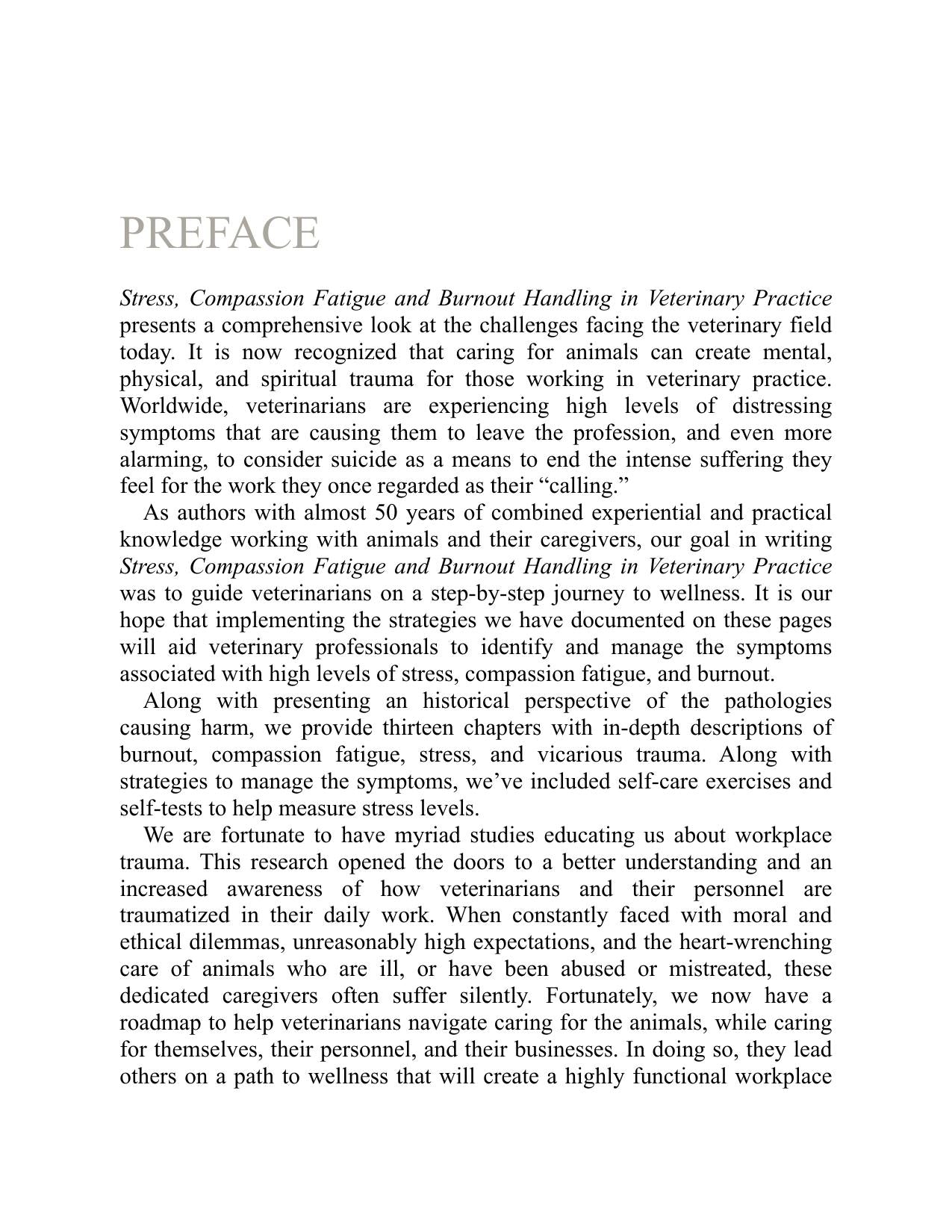 Stress Compassion Fatigue and Burnout Handling in Veterinary Practicee