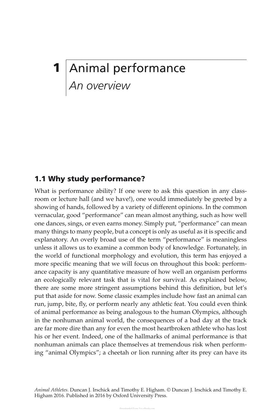 Animal Athletes An Ecological And Evolutionary Approach