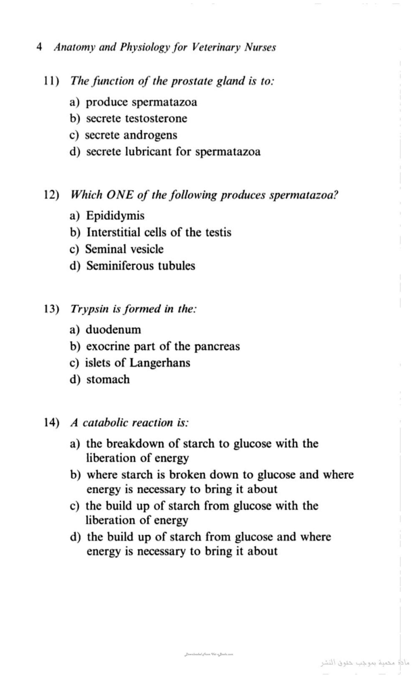 300 Questions And Answers In Anatomy And Physiology For Veterinary Nurses