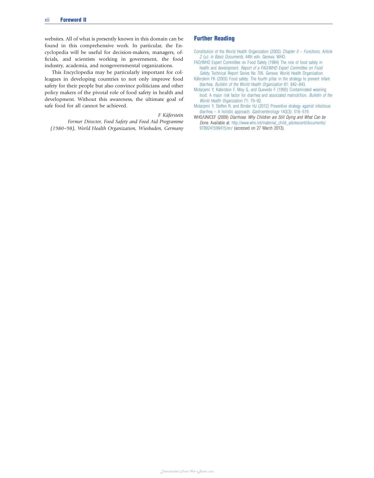 Encyclopedia Of Food Safety