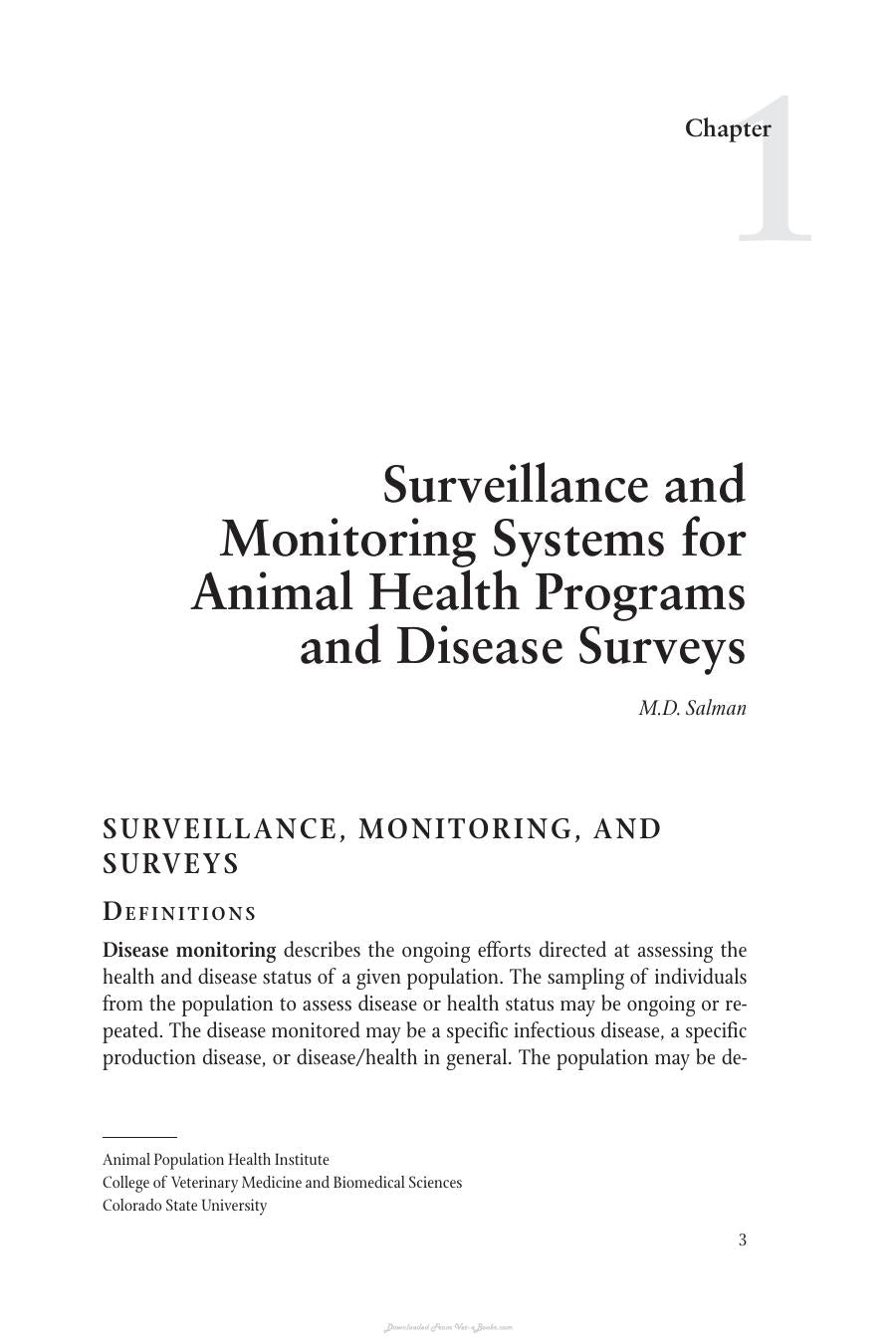 Animal Disease Surveillance And Survey Systems Methods And Applications