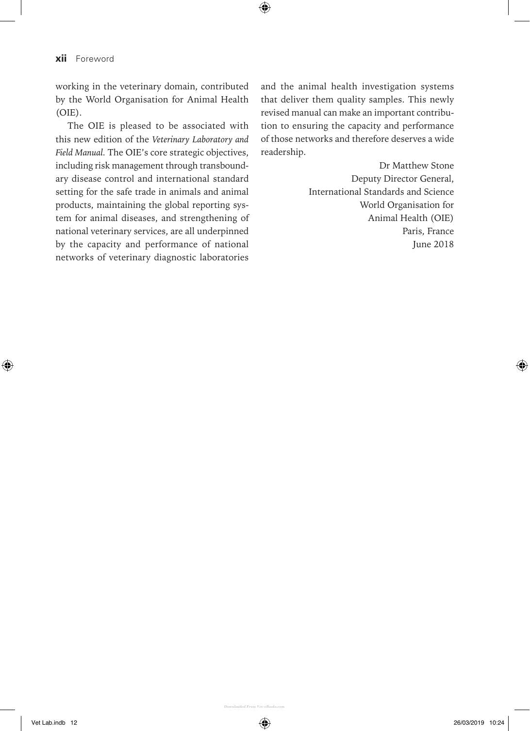 The Veterinary Laboratory and Field Manual 3rd Edition