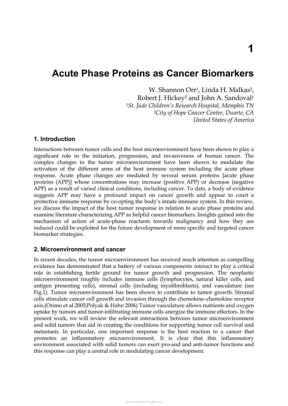 Acute Phase Proteins As Early Non Specific Biomarkers Of Human And Veterinary Diseases