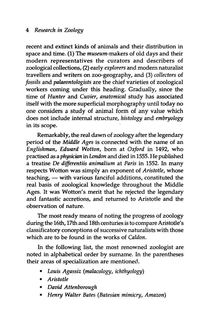 Research In Zoology Fundamentals Areas And Methodology