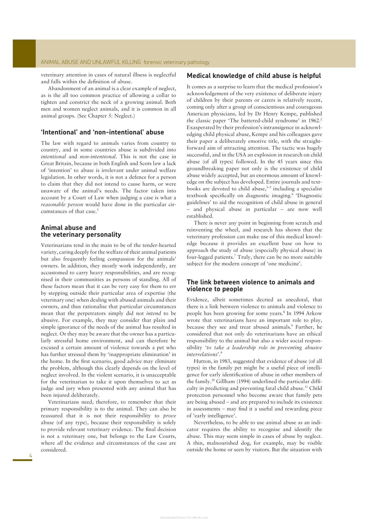 Animal Abuse and Unlawful Killing Forensic Veterinary Pathology