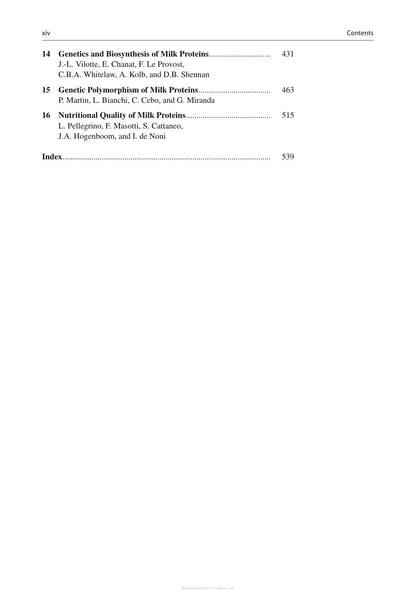 Advanced Dairy Chemistry Volume 1A Proteins Basic Aspects 4th Edition