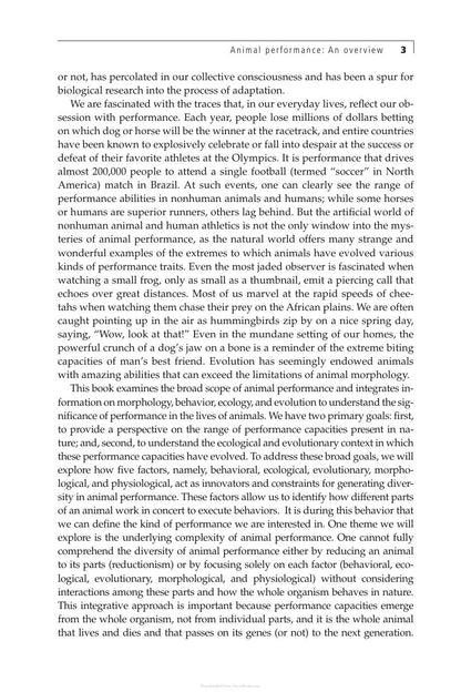 Animal Athletes an Ecological and Evolutionary Approach