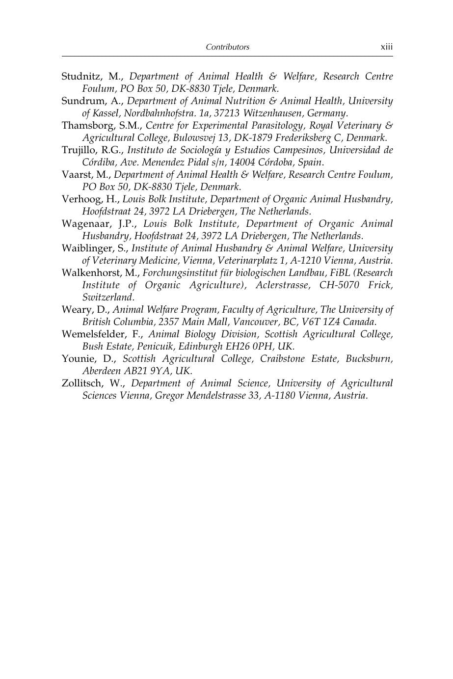 Animal Health And Welfare In Organic Agriculture