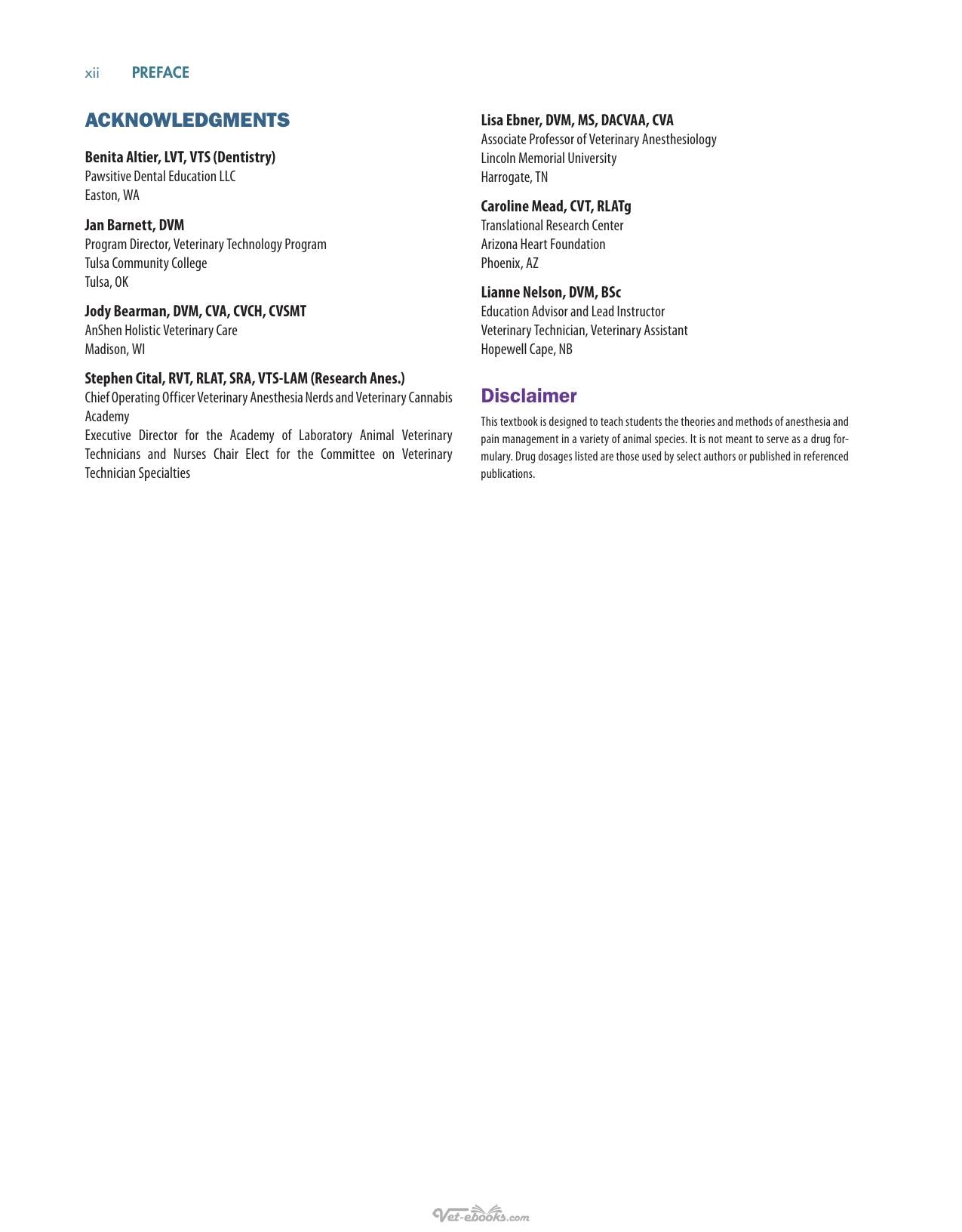 Anesthesia Analgesia and Pain Management for Veterinary Technicians