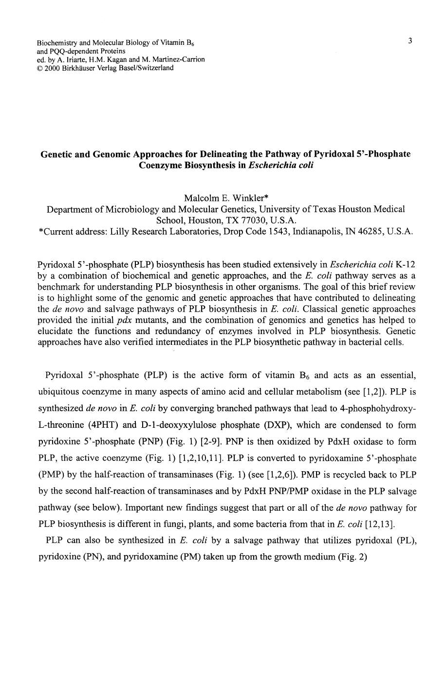 Biochemistry And Molecular Biology Of Vitamin B6 And Pqq Dependent Proteinss