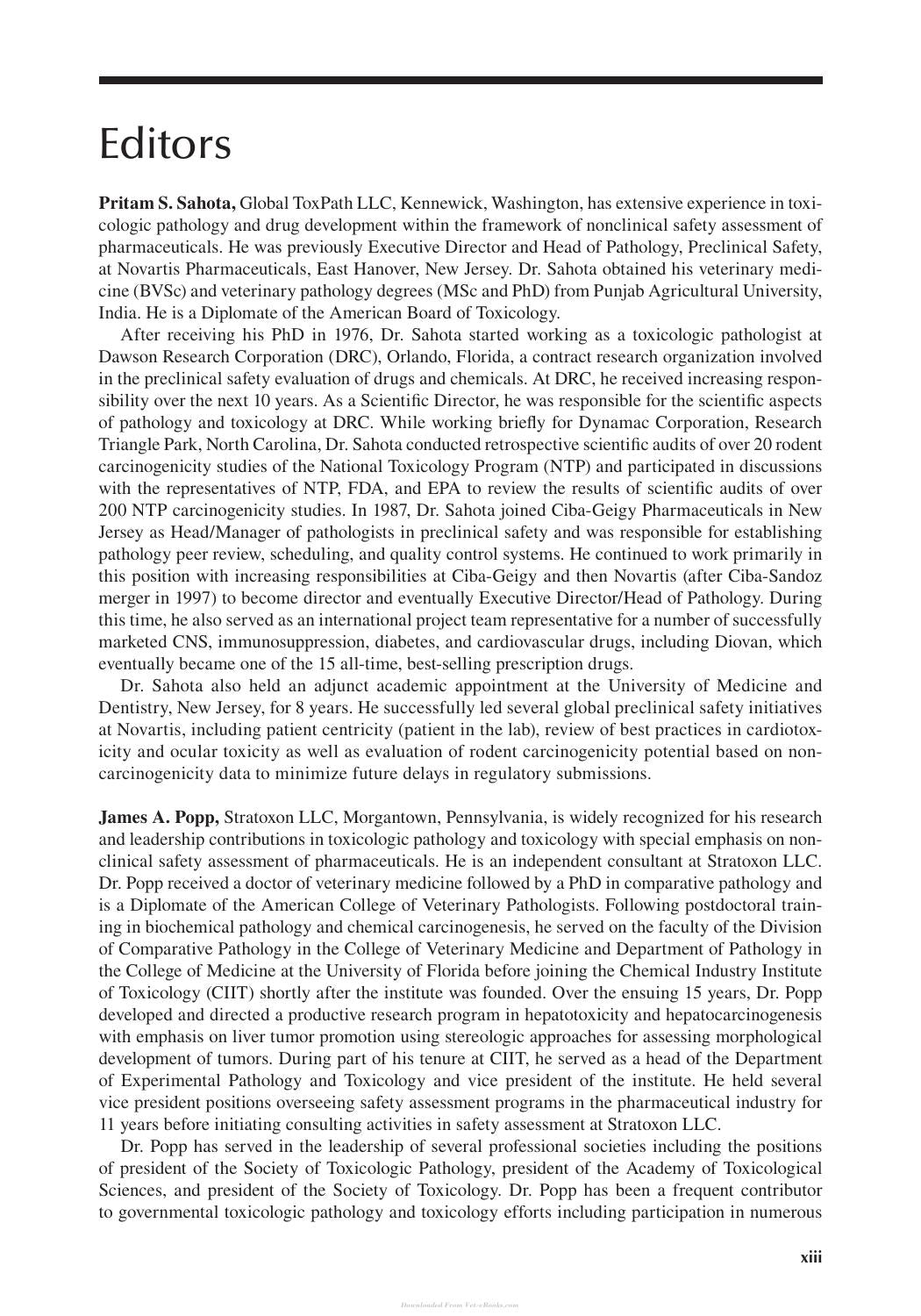 The Toxicologic Pathologys Nonclinical Safety Assessments