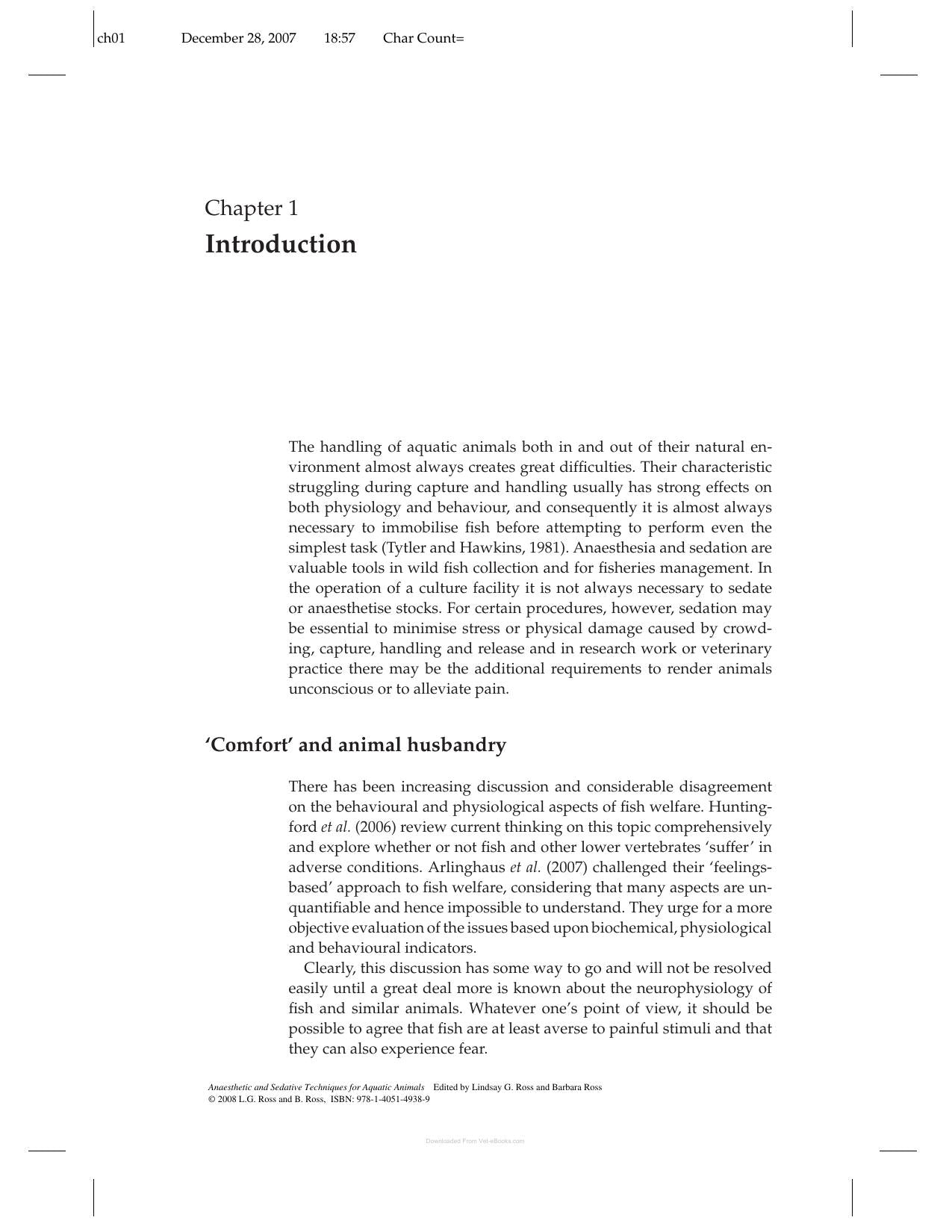 Anaesthetic And Sedative Techniques For Aquatic Animals 3Rd Edition