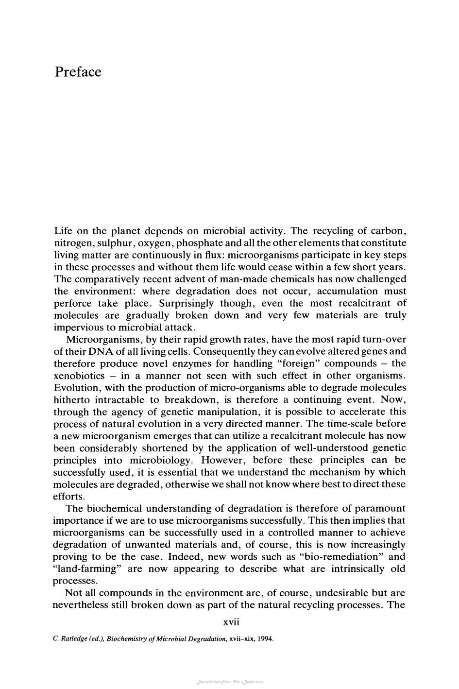 Biochemistry of Microbial Degradation