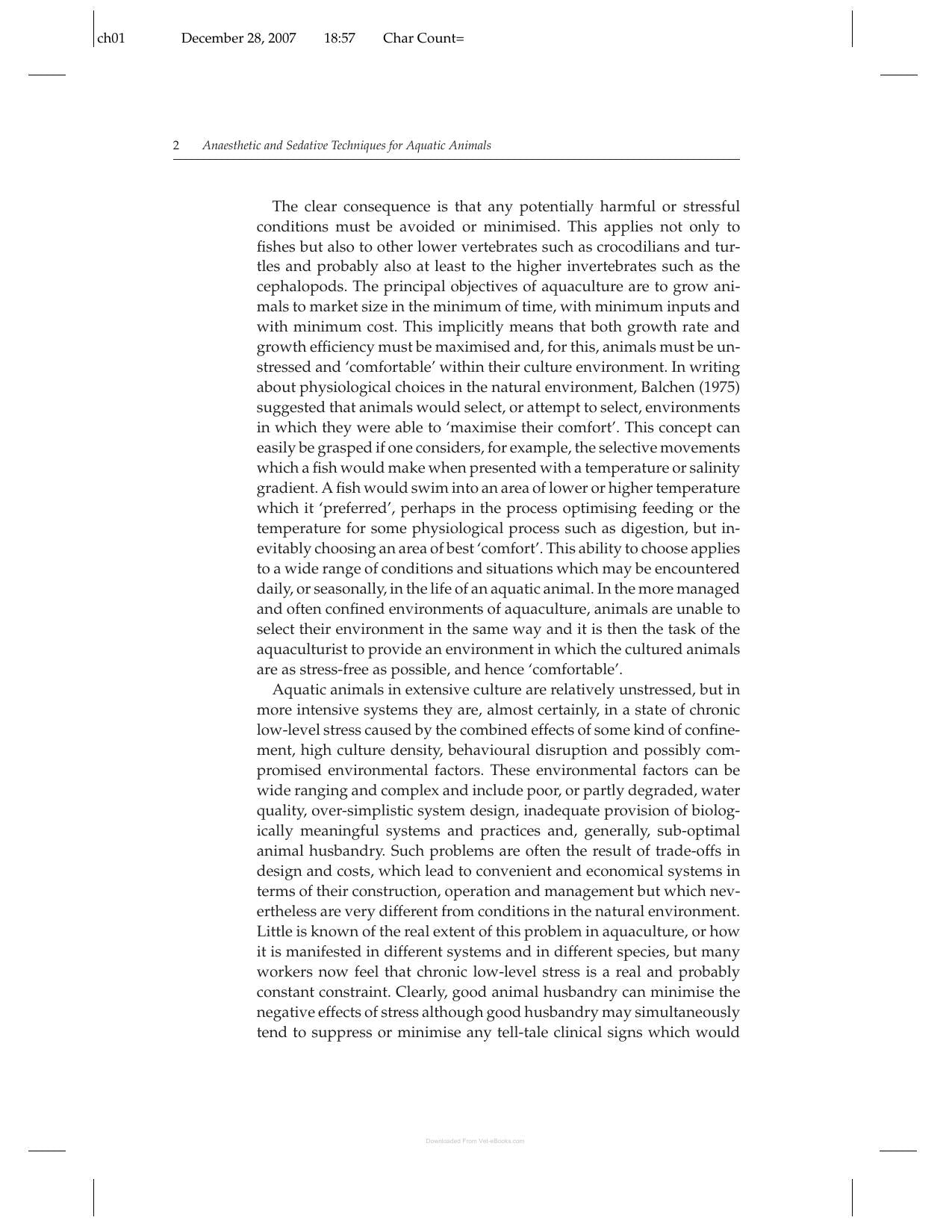 Anaesthetic And Sedative Techniques For Aquatic Animals 3Rd Edition