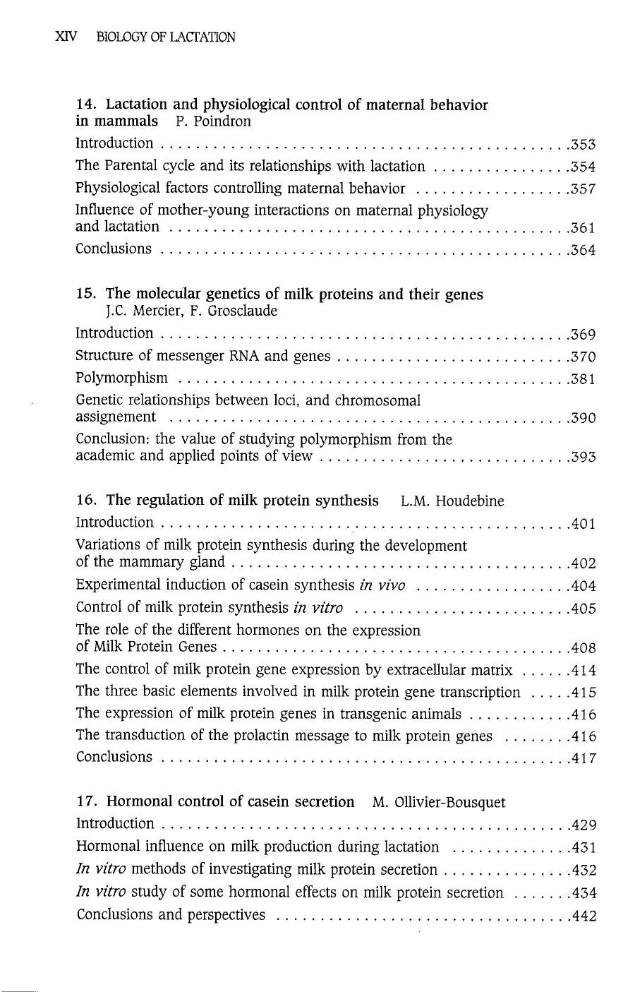 Biology Of Lactation