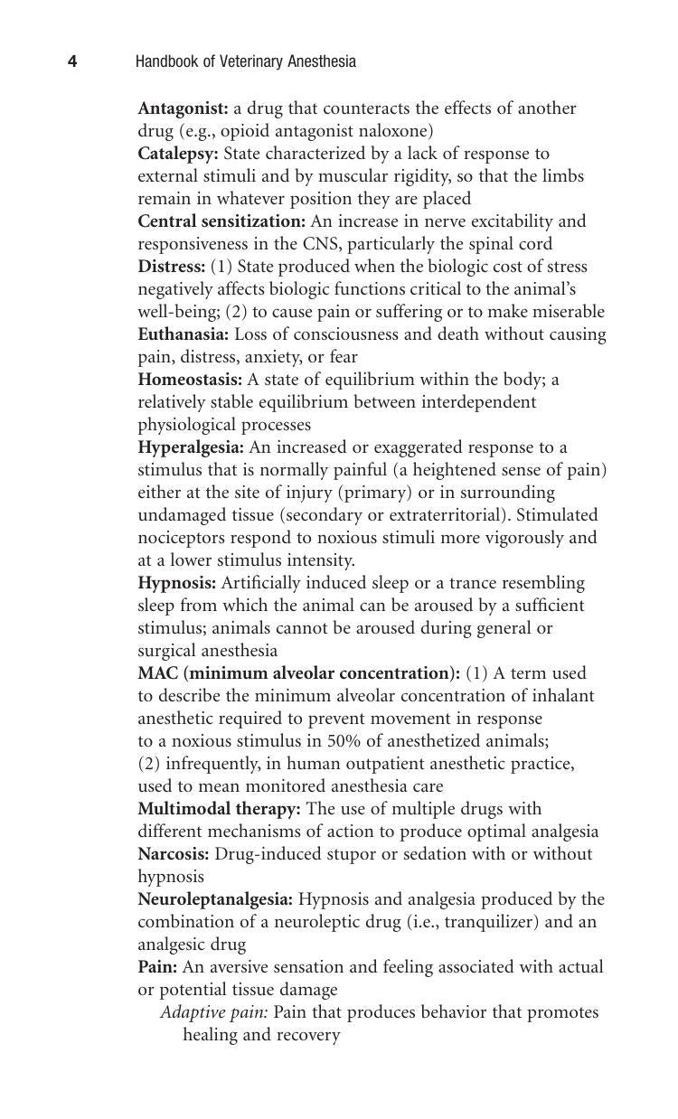 Handbook of Veterinary Anesthesia 5TH Edition