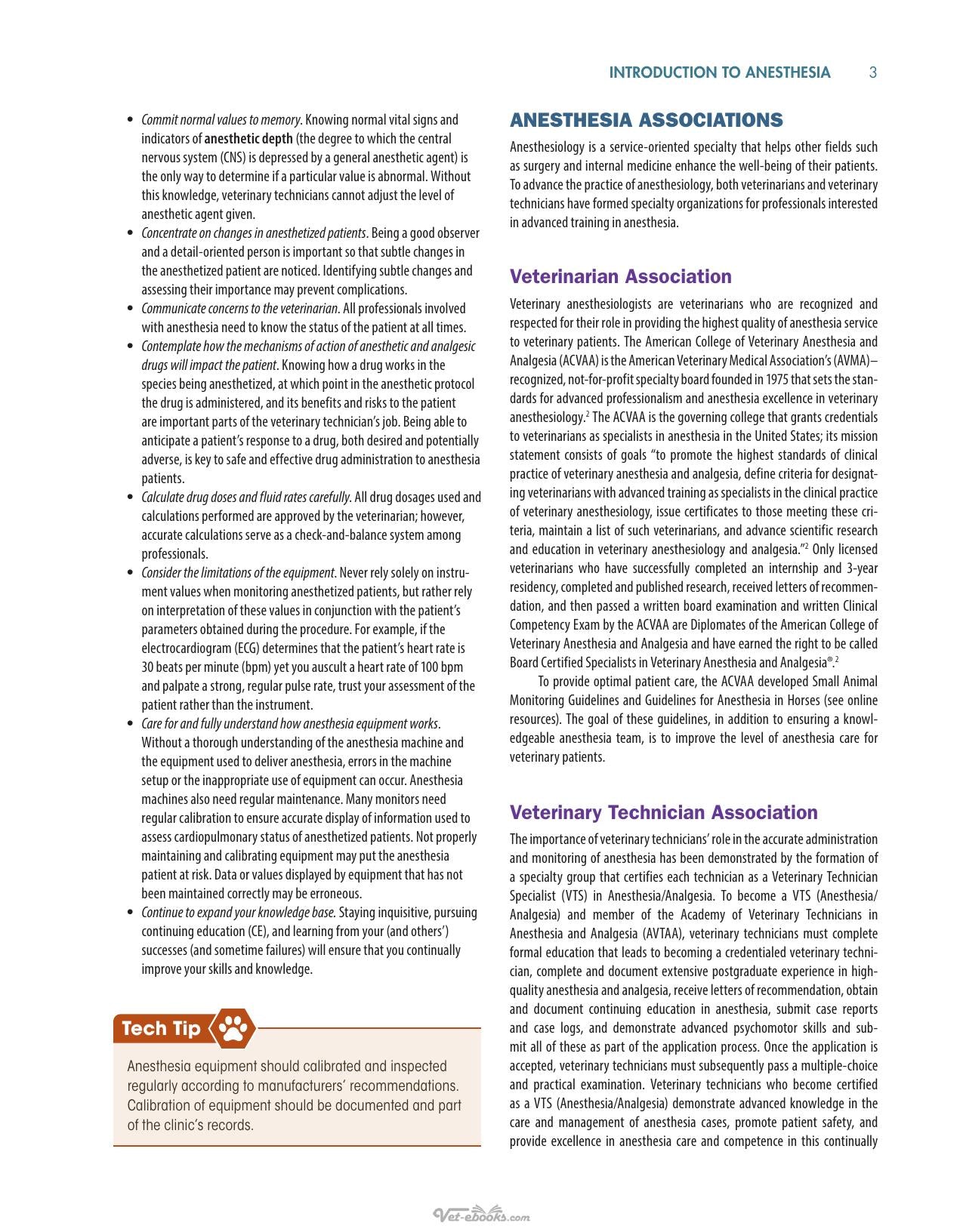 Anesthesia Analgesia and Pain Management for Veterinary Technicians
