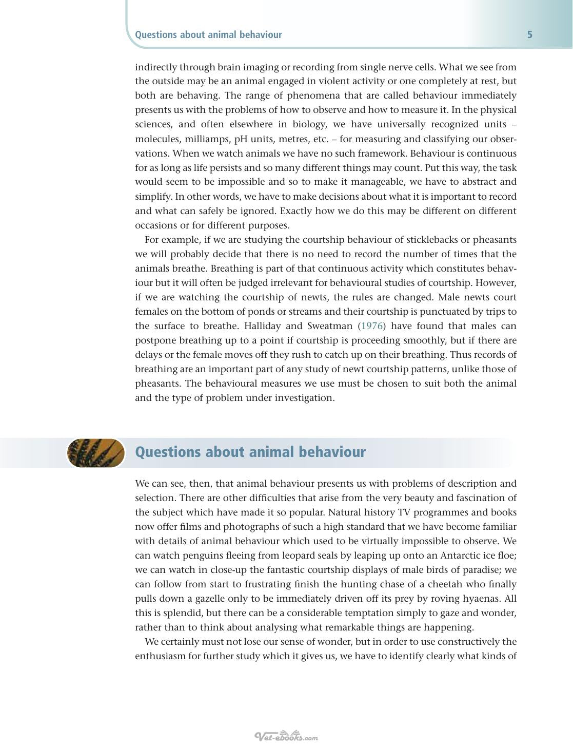 An Introduction to Animal Behaviour 6th Edition