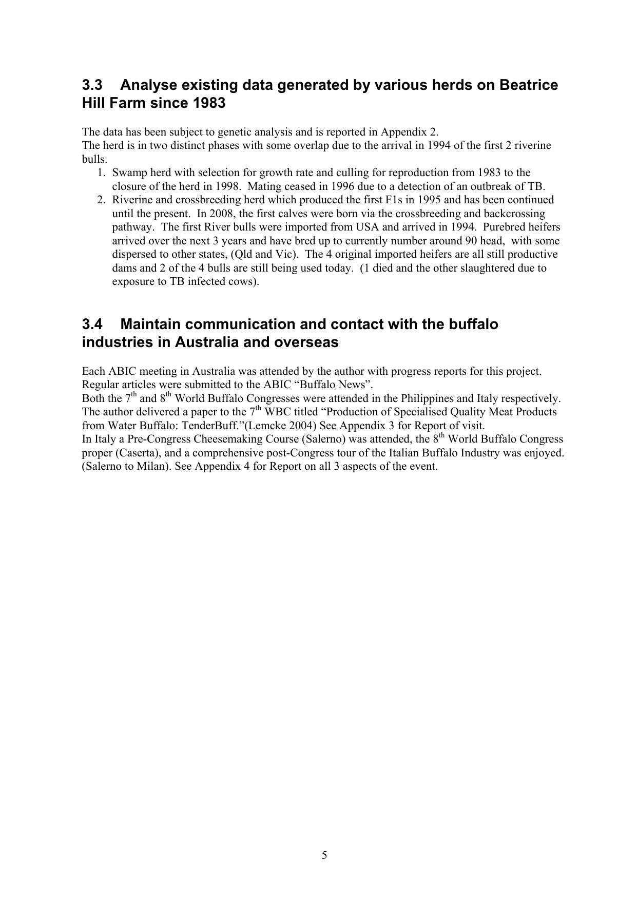Australian Water Buffalo Genetic And Reproduction Improvements