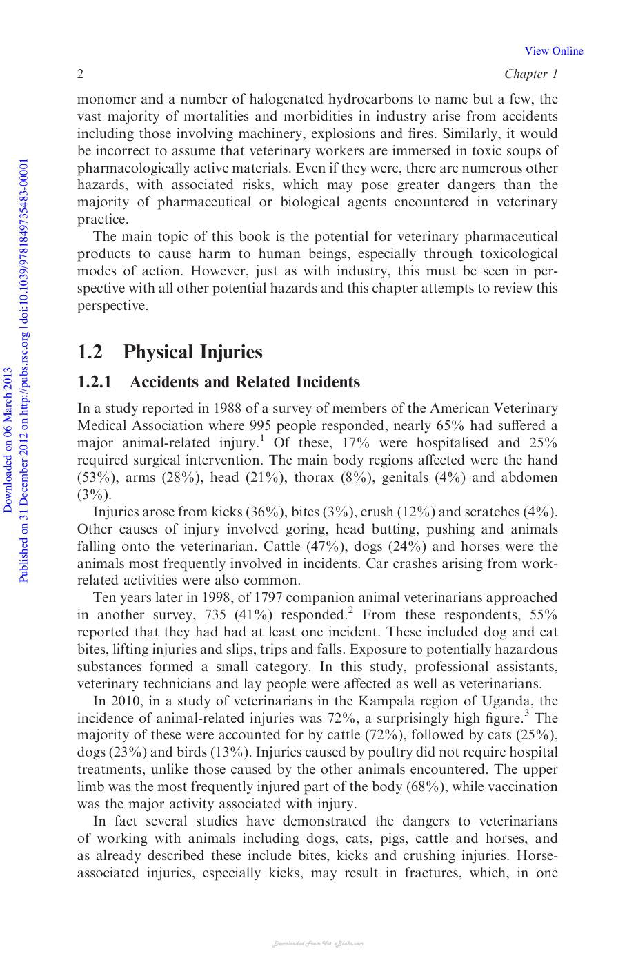 Toxicological Effects Of Veterinary Medicinal Products In Humans Volume 1 2