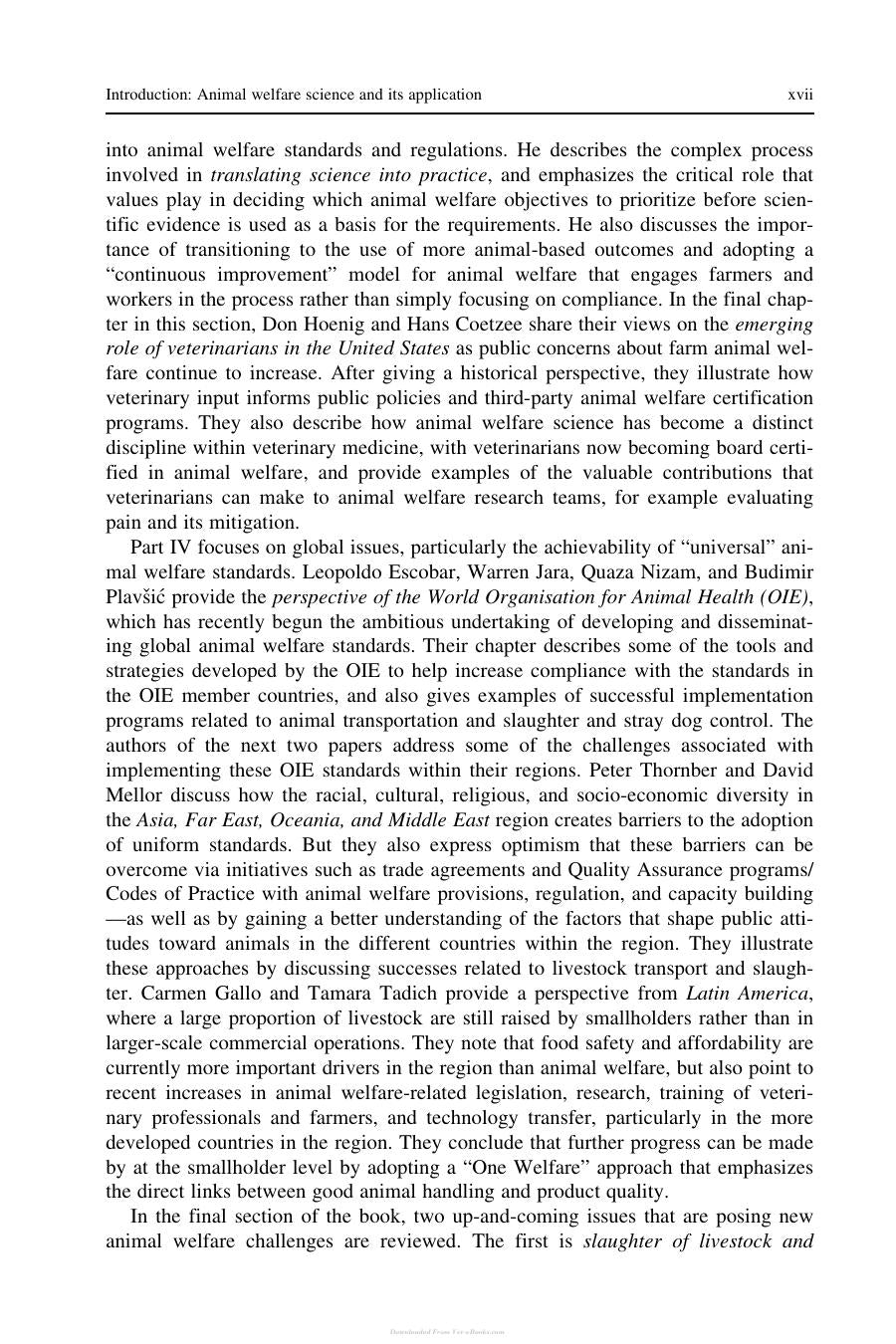 Advances In Agricultural Animal Welfare Science And Practice