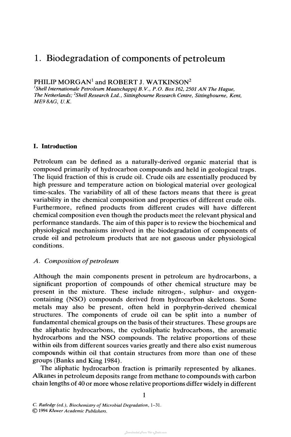 Biochemistry of Microbial Degradation