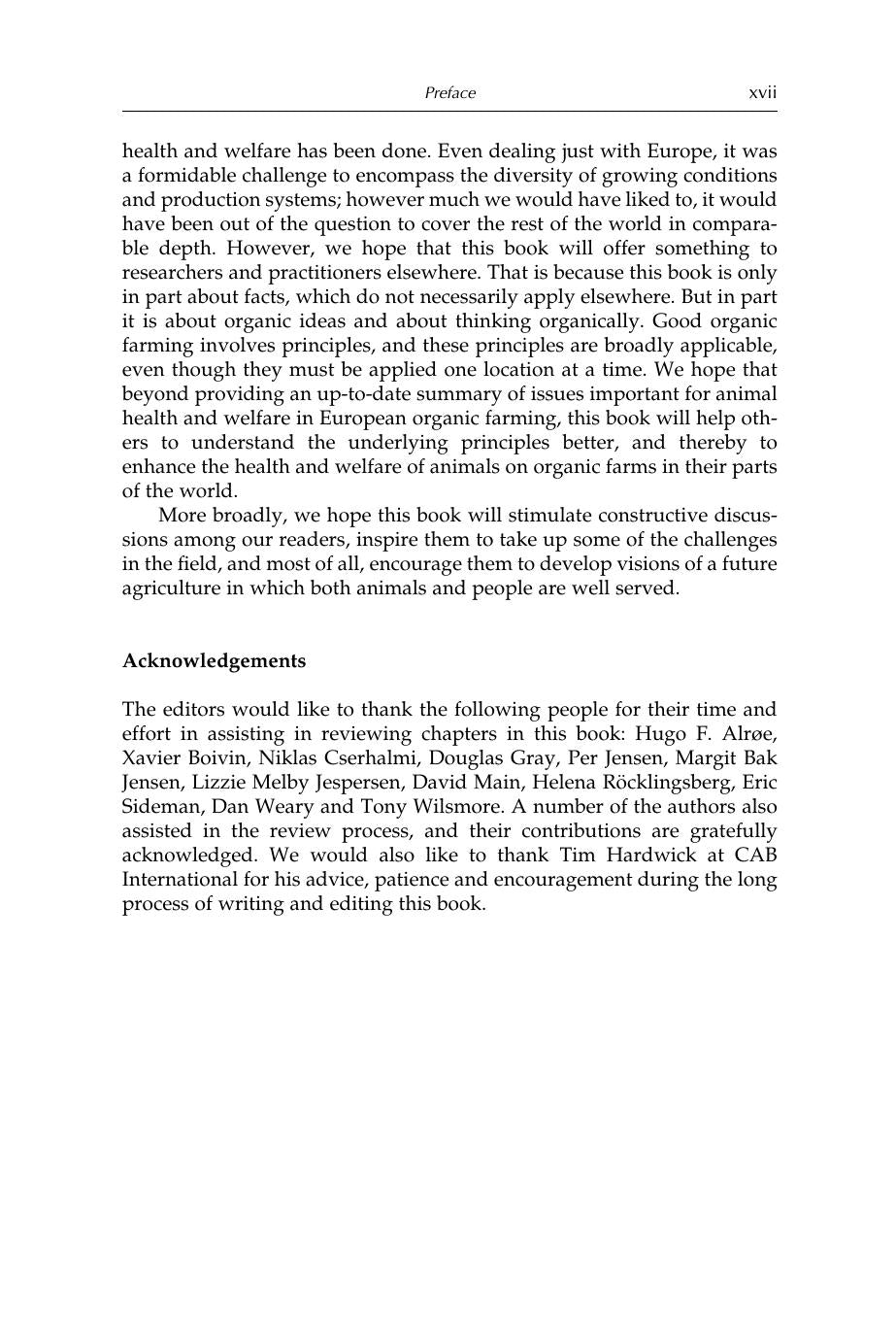 Animal Health And Welfare In Organic Agriculture