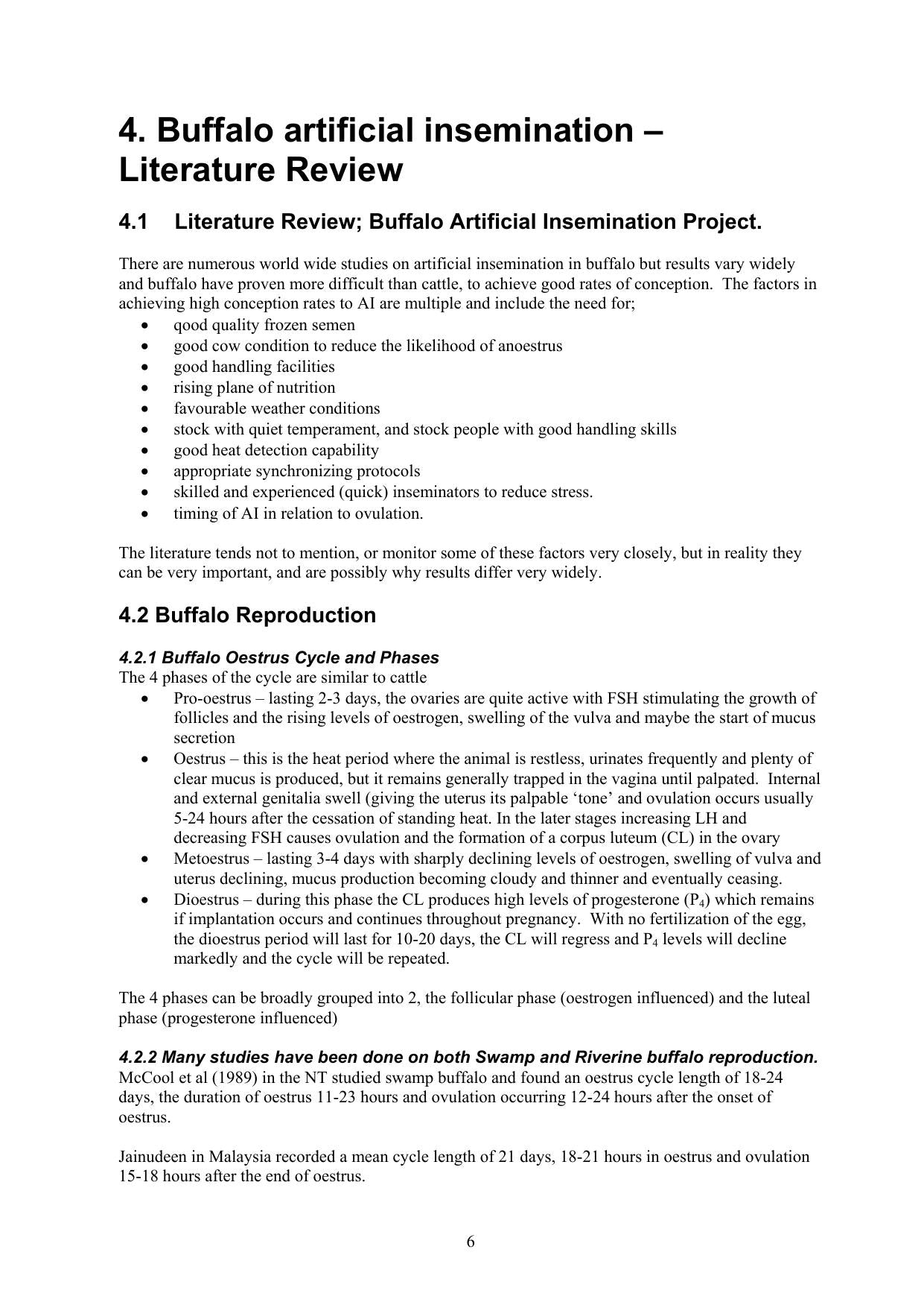 Australian Water Buffalo Genetic And Reproduction Improvements