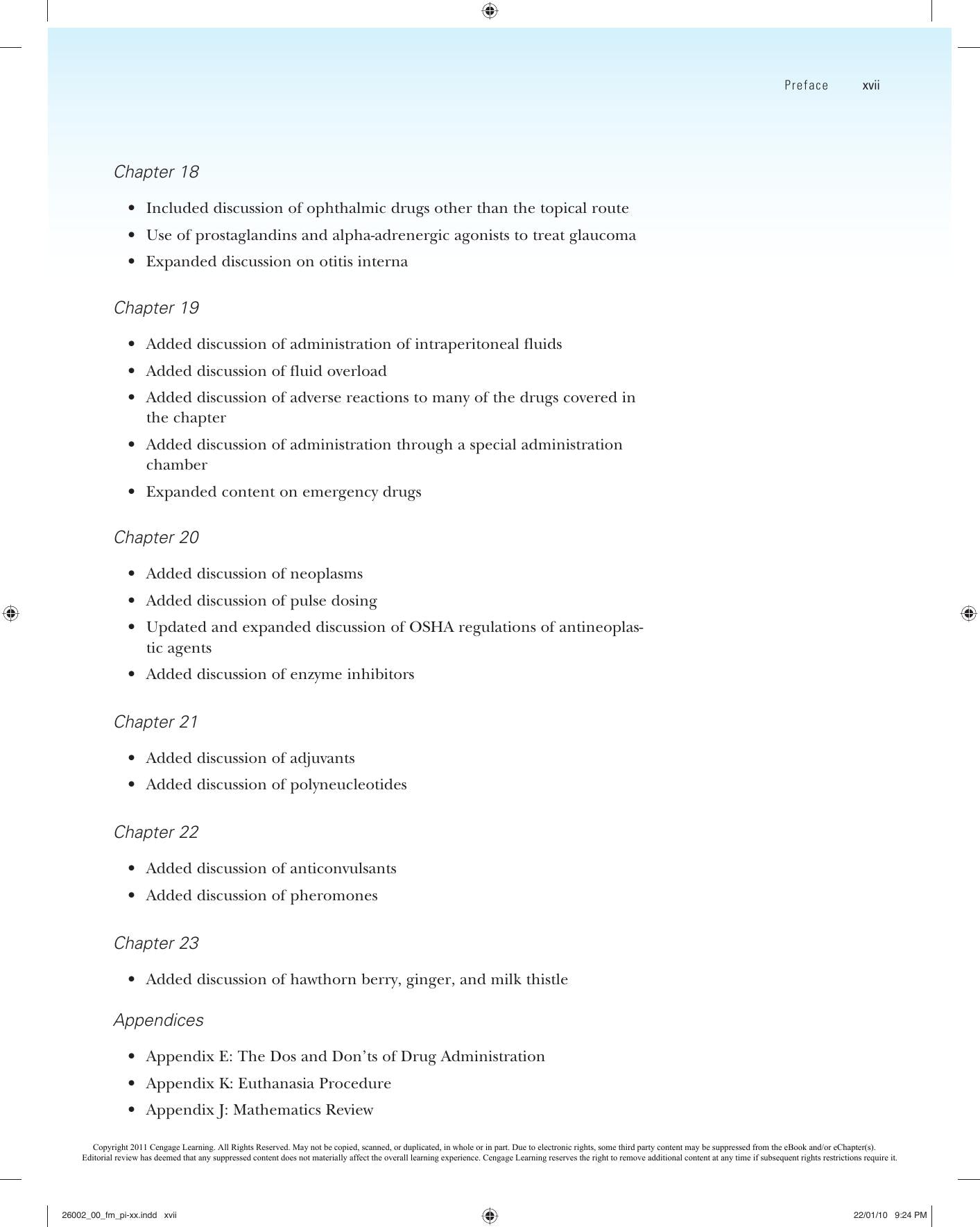 Fundamentals Of Pharmacology For Veterinary Technicians Third Edition