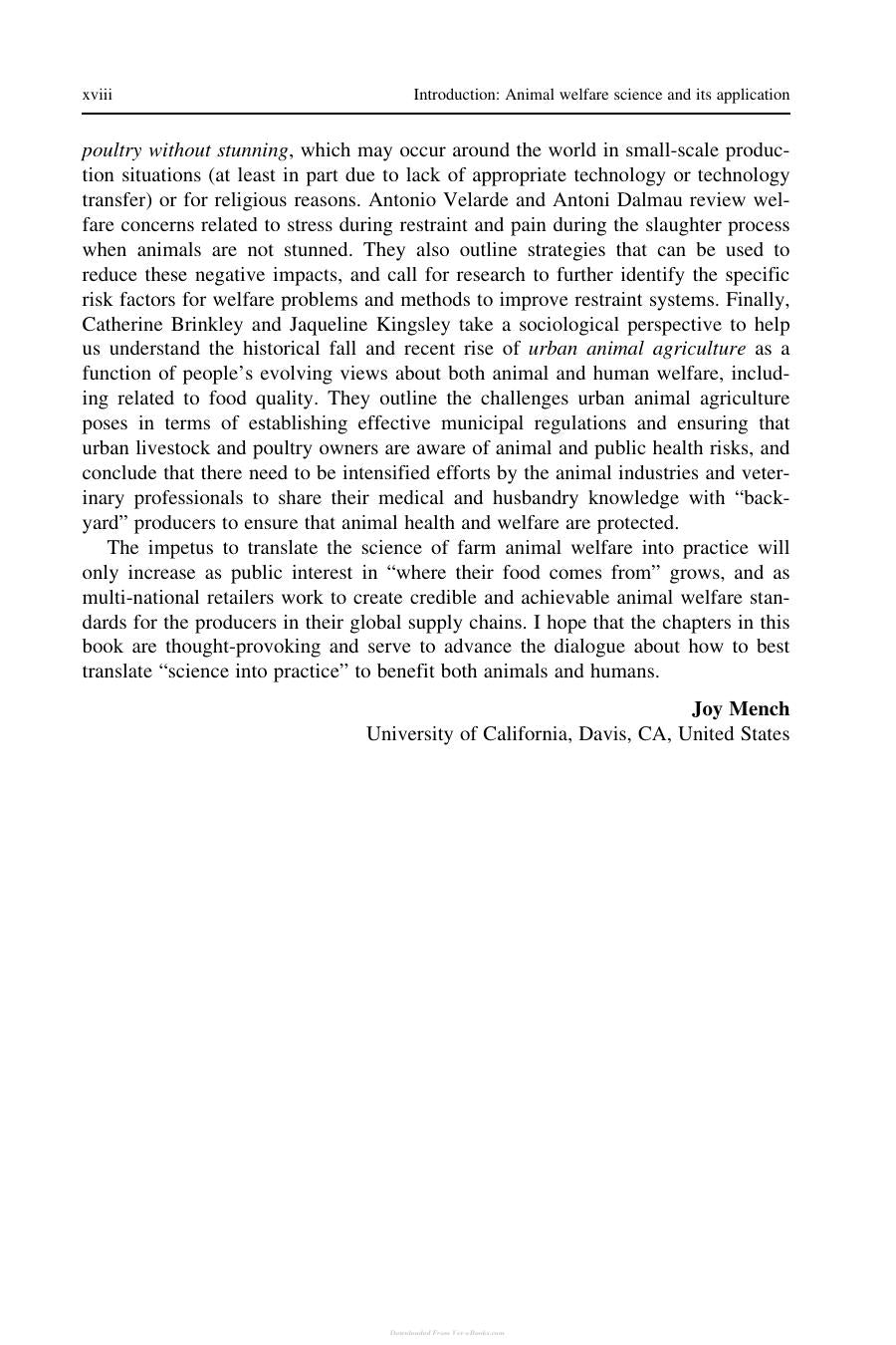 Advances In Agricultural Animal Welfare Science And Practice