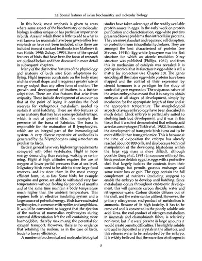 Avian Biochemistry and Molecular Biology