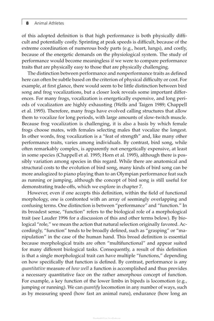 Animal Athletes an Ecological and Evolutionary Approach