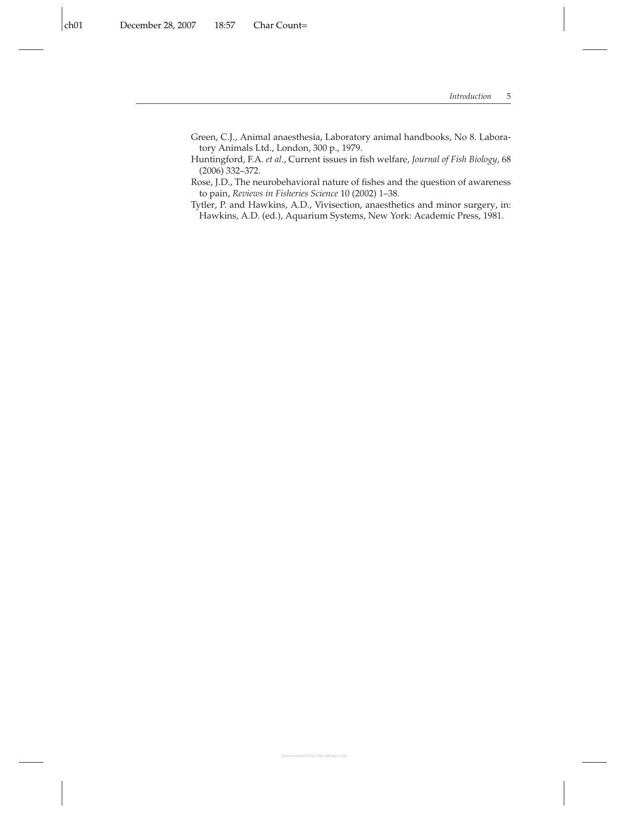 Anaesthetic And Sedative Techniques For Aquatic Animals 3Rd Edition
