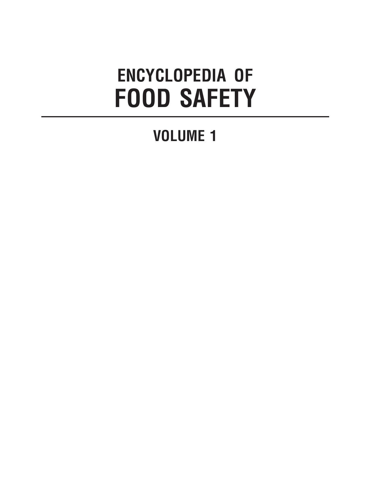 Encyclopedia Of Food Safety