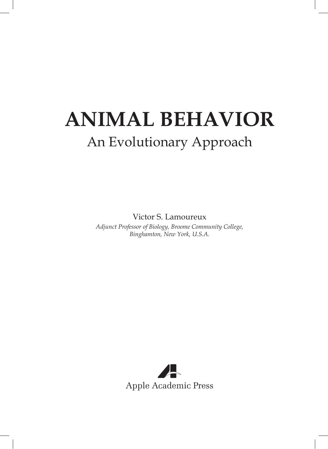 Animal Behavior An Evolutionary Approach