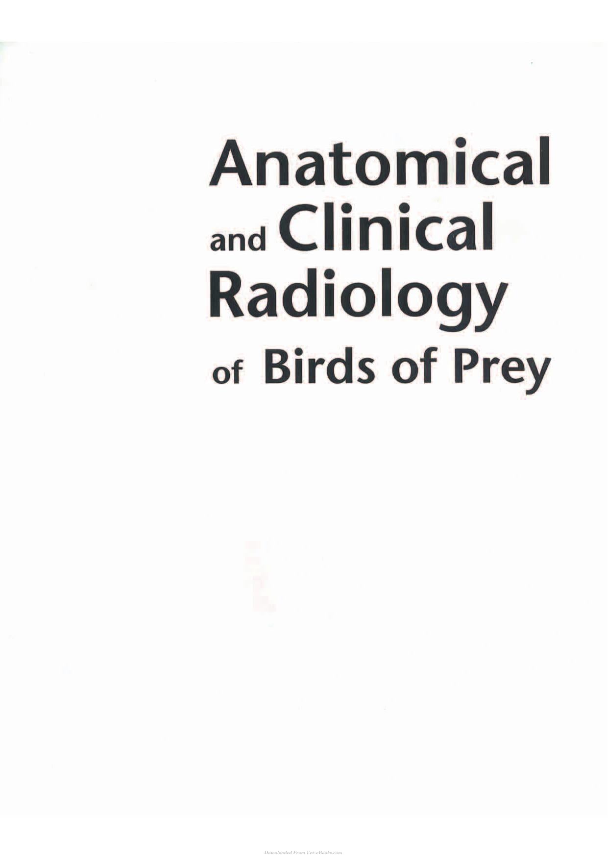 Anatomical and Clinical Radiology of Birds of Prey