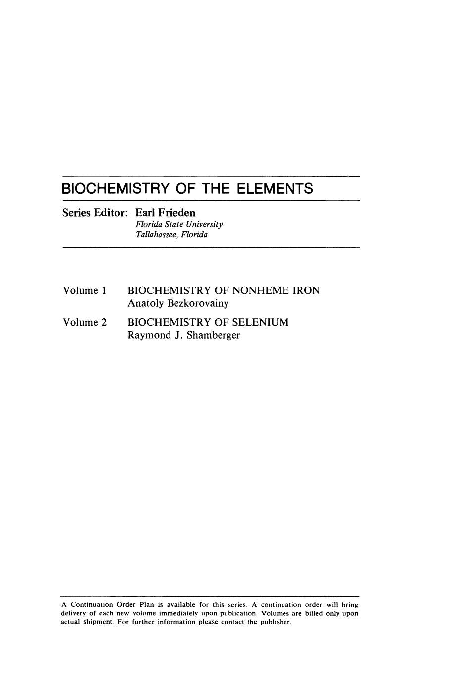 Biochemistry of Selenium by Raymond Shamberger