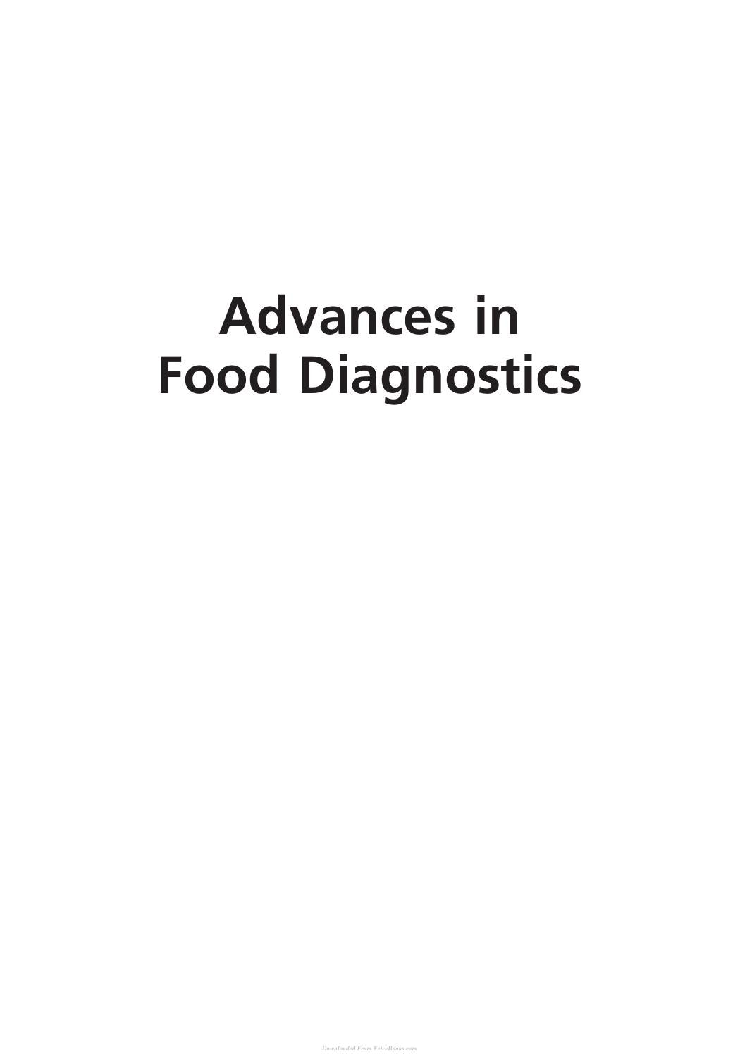 Advances In Food Diagnostics 2Nd Edition