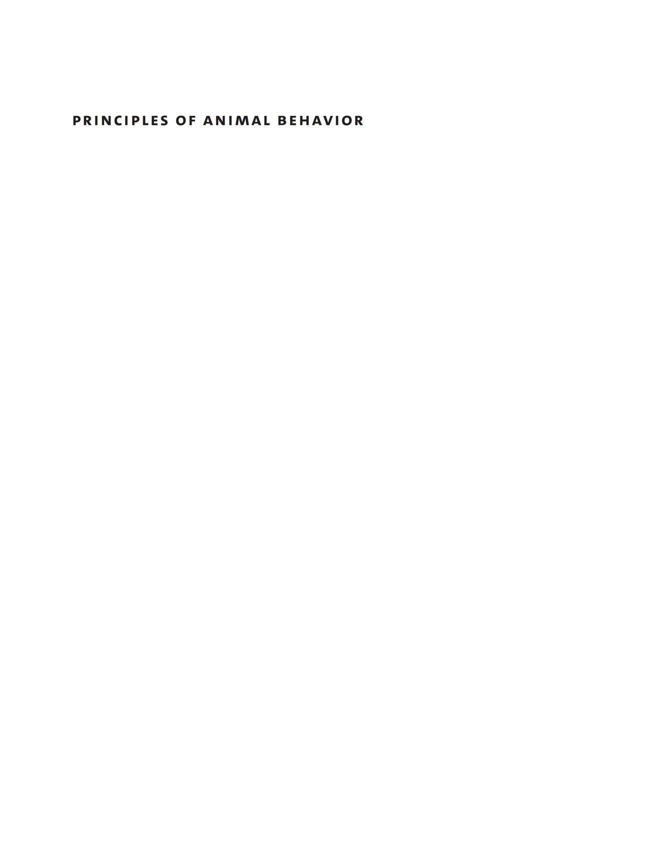 Principles Of Animal Behavior 5Th Edition