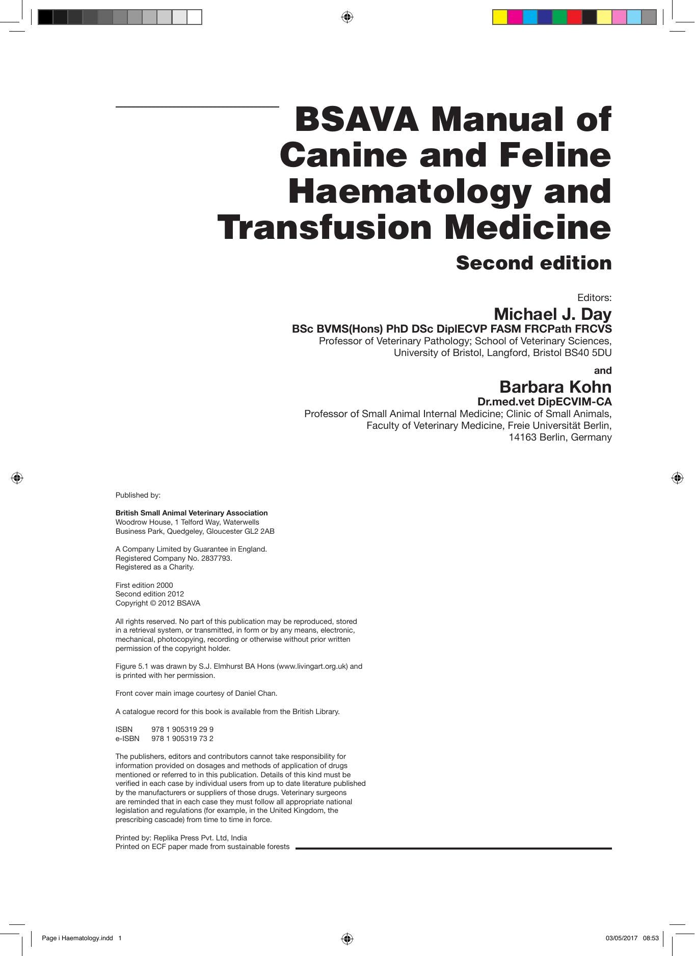 Bsava Manual of Canine and Feline Haematology and Transfusion Medicine