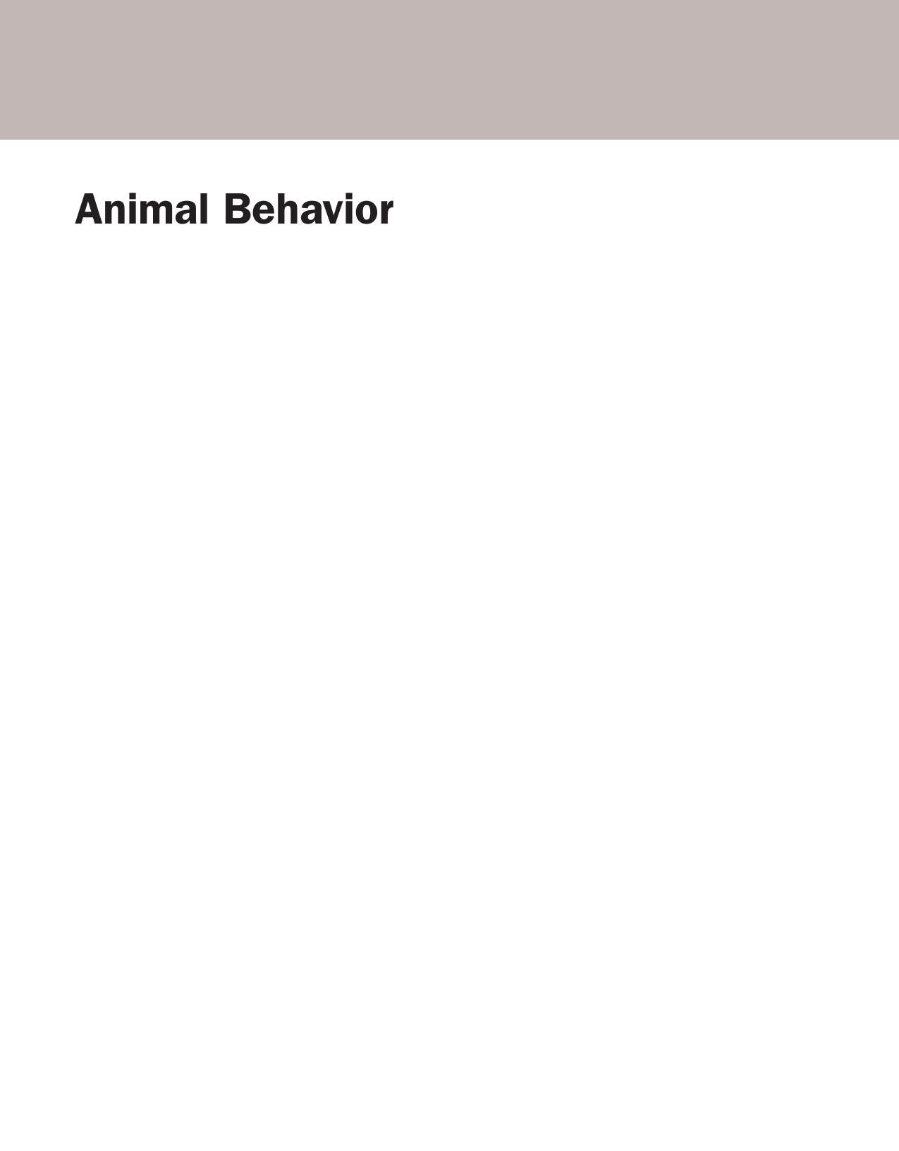 Animal Behavior 3rd Edition
