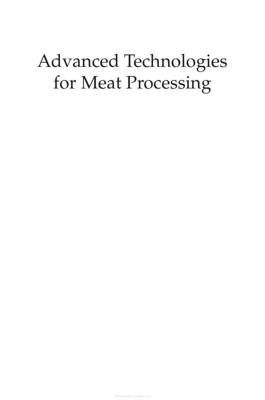Advanced Technologies For Meat Processing