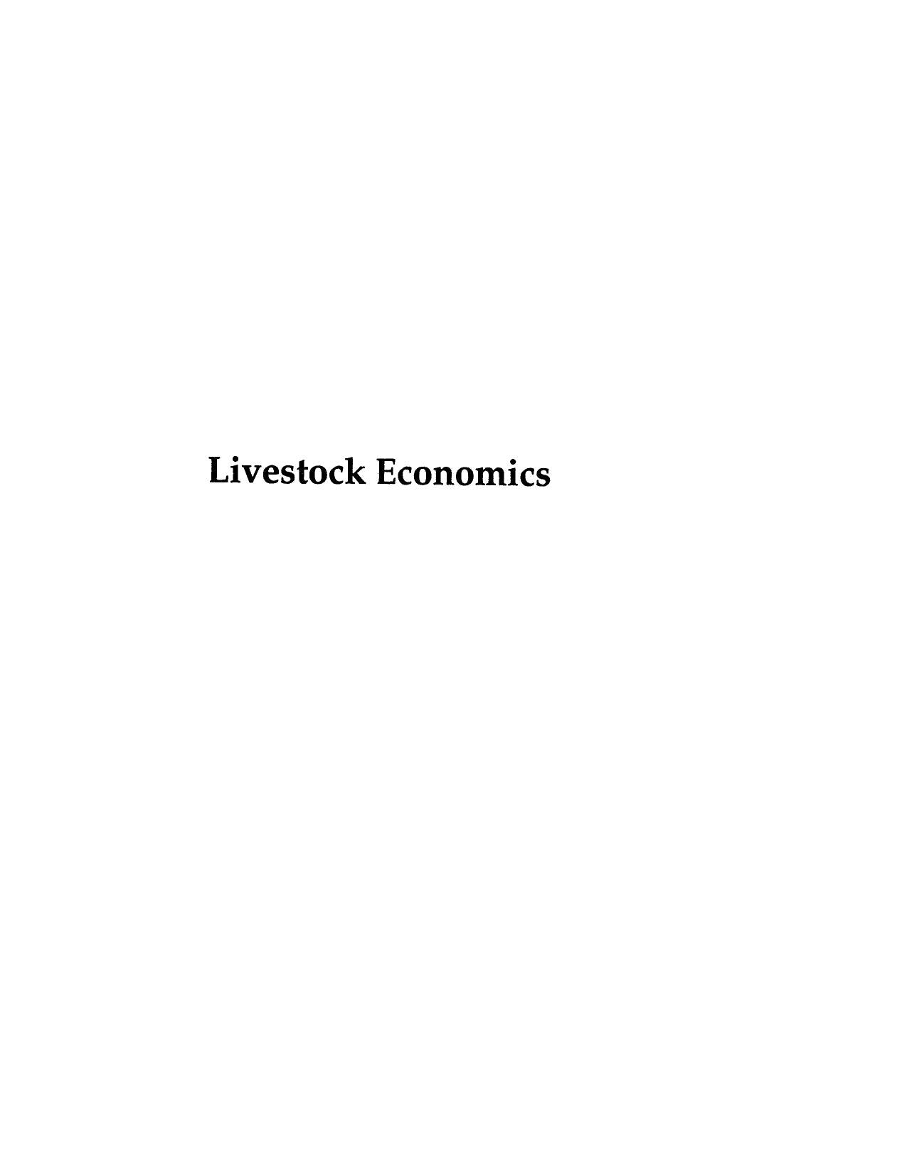 Livestock Economics